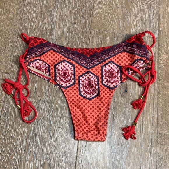 Mink pink medium BoHo print bikini bottoms/medium - Picture 2 of 8